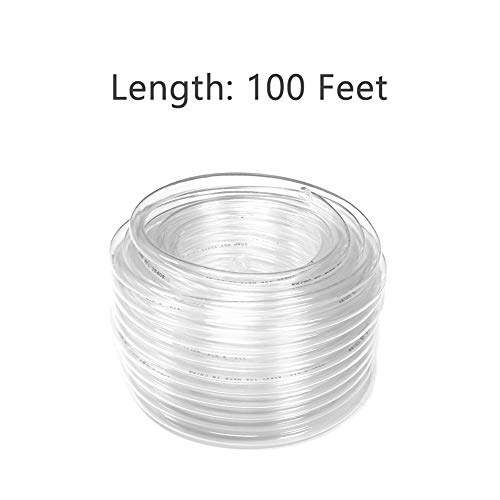 Image of Eastrans 100ft x 5 /16 inch Clear Vinyl Tubing, Flexible Plastic PVC Tubing | BPA Free and Non Toxic, UV / Chemical Resistant, Lightweight