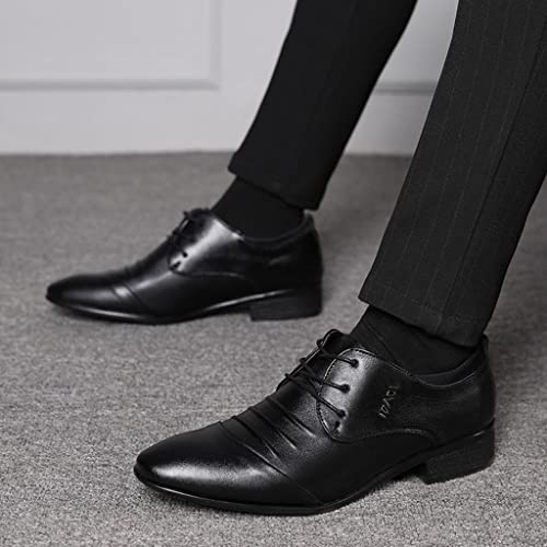 ZHOUYF Mens Dress Shoes Fashion Lace-up Pointed Toe Breathable Leather Formal Shoes Business White Wedding Shoes Classic Casual Outdoor Oxford Shoes for Men4