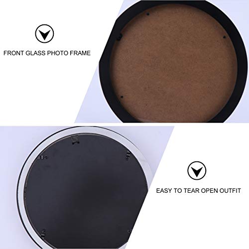 Nolitoy Wall Photo Frame Round Photo Frame 10 Inch Wooden Picture Frame Wall Hanging Flowers Plants Display For Modern Living Room Bedroom Decoration Black Gallery Picture Frame #TOP2