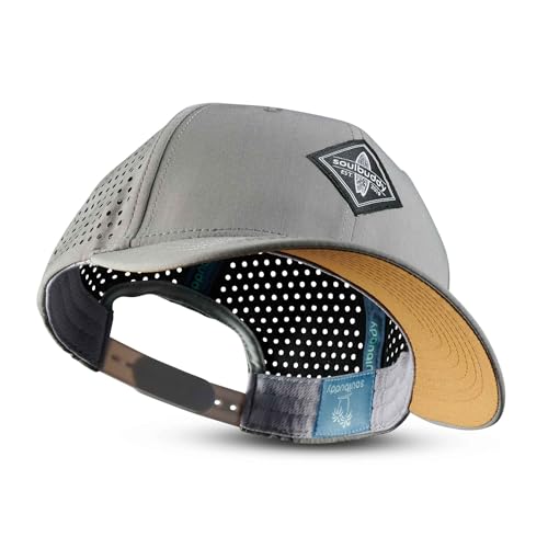 Soulbuddy Sport Cap Herren Damen – Performance Baseballkappe – Atmungsaktiv – Schnelltrocknend – Leicht – Running Training Outdoor – Größenverstellbar – One Size – Light Grey