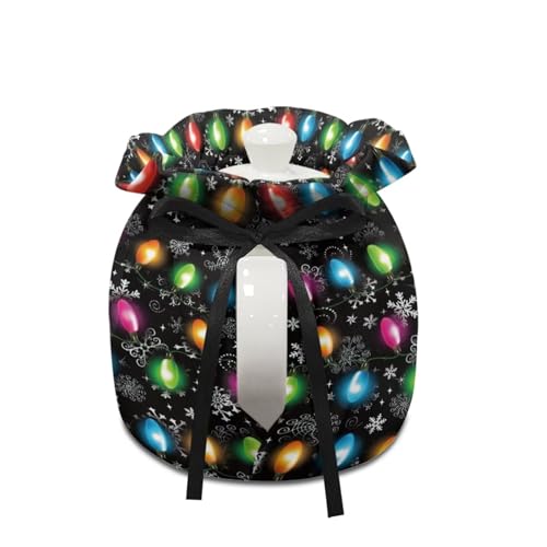 Image of Christmas Colorful Lights Insulated Kettle Cover for Kitchen Tea Cozies to Keep Tea Warm, Teapot Cozy Breakfast Warmer for Home Indoor Table Decorations