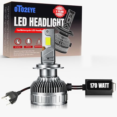 Image of OTO2EYE H4 LED Headlight Bulb for Bike 170W 17000LM 6500K Super Bright White | Motorcycle LED Headlight with Cooling Fan | Long Life | Compatible with H4 /H19 | 1 Years Warranty | Pack of 1