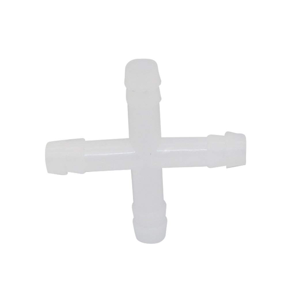 Adaptador de Conector de Manguera Conector de 4 Vías con Conectores Rápidos Cruzados de Púas de 10 Mm Accesorios de Tubería de Riego para Jardínrícola Divisor de Manguera 200 Piezas