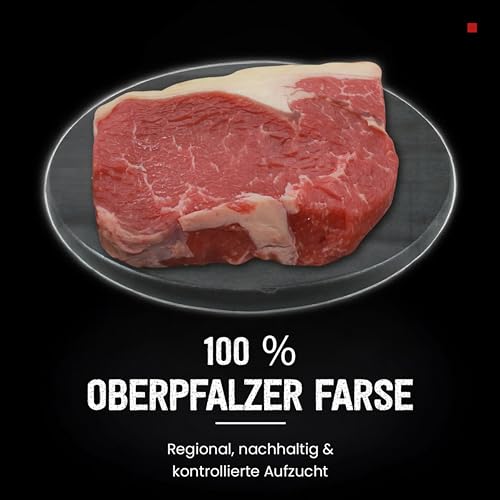 DER PFARÖLLER Wet Aged Rumpsteak – ca. 300 g Roastbeef/Striploin – 3 Wochen gereift – Premium Rindfleisch von der Oberpfälzer Färse – Für Grill, Pfanne & Sous-Vide – Vakuumverpackt (2 x 300 gr.)