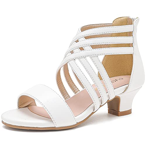 Image of LAURMOSA Little Girls Sandals High Heels Formal Shoes Open Toe Pump Sandals Glitter Party Wedding Shoes for Big Kids Toddler
