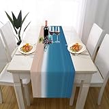 Küste Strand Landschaft Tischläufer Outdoor Hochzeitsdeko, Natur Meerblick Scenery Tischdeko Waschbar für Einschulung Deko Couchtisch Küche Esstisch Dekoration für Zuhause 30 x 180 cm