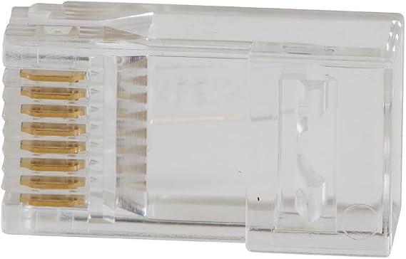 Klein Tools VDV826-728 Pass-Thru Modular Data Plug, RJ45 CAT5E, Gold Plated, Pass Through Connectors 10-Pack
