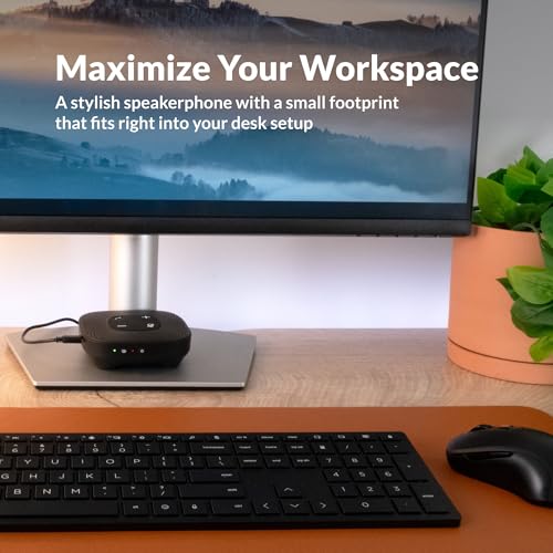 Image of Cyber Acoustics Conference Speakerphone (SP-2000) - USB and Bluetooth, Advanced DSP with 360 Degree Noise Cancelling Microphone with 3m Range, 66 Ft BT Wireless Range