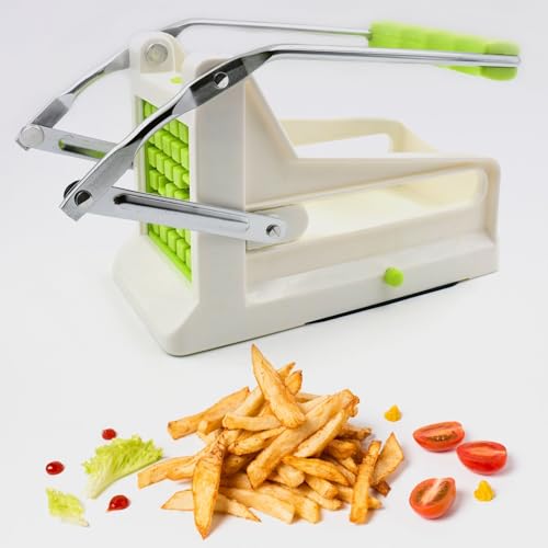 Image of French Fry Cutter Stainless Steel | Professional Potato Fries & Vegetable Cutter | Heavy Duty Manual French Fries Slicer for Potato, Onion, Carrot & Cucumber (1 Pc)