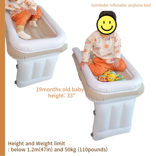 Gembebe Inflatable Toddler Airplane Bed | Hand Pump, Seat Belt And Carry Bag Included | Perfect Inflatable Toddler Bed For Traveling | Safe To Use Toddler Inflatable Bed | Bpa Free Kids Travel Bed #TOP7