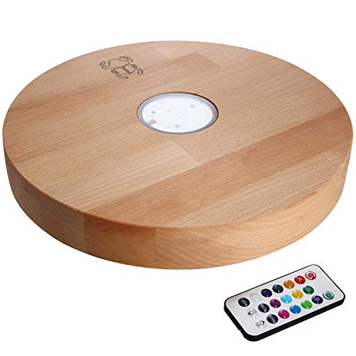 Kaya LED Untersetzer, mit LED und Fernbedienung, Wasserpfeifen Zubehör (Buche, Ø 30cm) – Bild 4