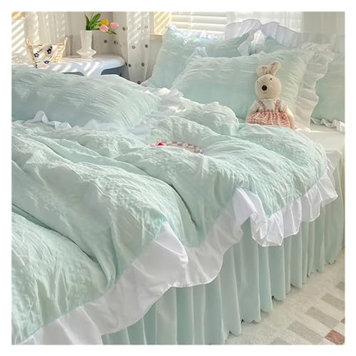 Falda de cama de encaje estilo Queen confeccionada en ropa de cama suave premium 4