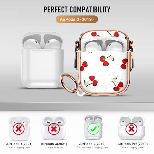 Image of Gedicht for Apple Airpods 2nd Generation Case,Soft Shockproof Airpods 2 Case Cute Cover for Girls Women with Keychain for Airpods 2nd /1st Cases with Lock,Cherry Dot