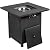 Propane Fire Pits,28 Inch Gas Fire Pit Table,50,000 BTU Steel Fire Table with Lid and Lava Rock,2 in 1 Square Firepit Table for Gatherings Parties on Patio Deck Garden Backyard