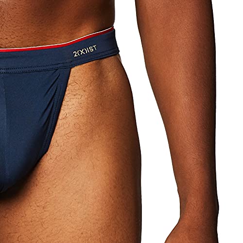 2(X)IST Men's Sliq Micro Y-Back Thong, Varsity Navy, Large - Image 3