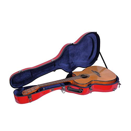 Image of Crossrock Deluxe Fiberglass Case for OM, Martin 000 Guitars(CRF2020OMRD)
