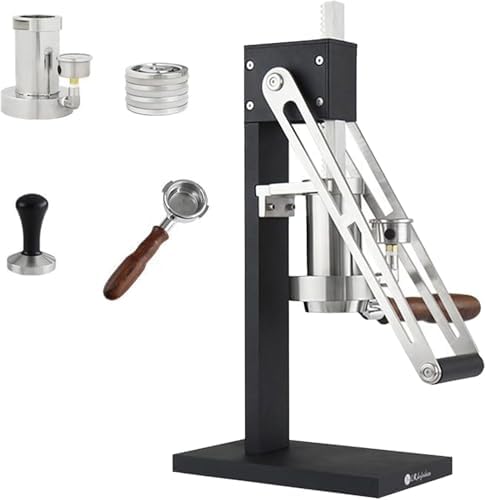 Home & Coffee Shop Manual Espresso Maker with Pressure Gauge, Preheating & Warming Cup, Detachable Handle for Brew