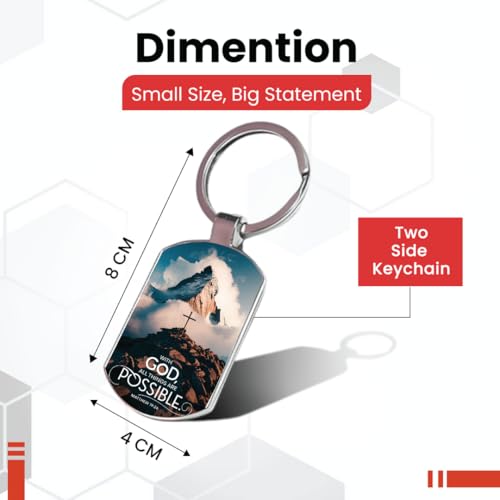 Image of Stylish Metal Keychains with Permanent Glossy Print - Inspirational Quotes & Spiritual Designs - Perfect Key chains for loved ones, Personal Use, Gifts & Return Gifts