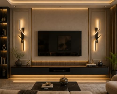 Image of FILLISKA Led Wall Highlighter Light, 3-in-1 Colour Changing, Luxurious Wall Decor (18 Watt Black Double Stick-AM623)