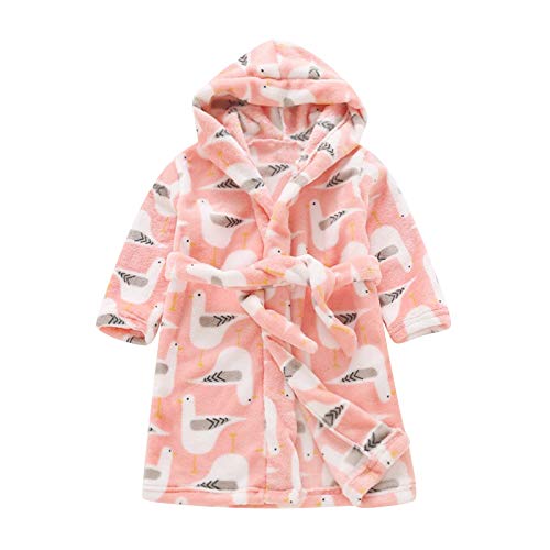 Hao571 1-6 Years Toddler Girls Boys Plush Bathrobe Winter Warm Toddler Baby Boys Girls Cartoon Bathrobes Flannel Night-Robe Sleepwear