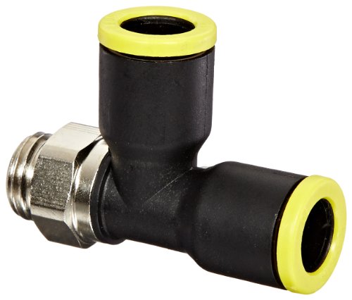 Image of Legris 3193 10 13 Nylon & Nickel-Plated Brass Push-to-Connect Fitting, Run Tee, 10 mm Tube OD x 1 /4 inch BSPP Male