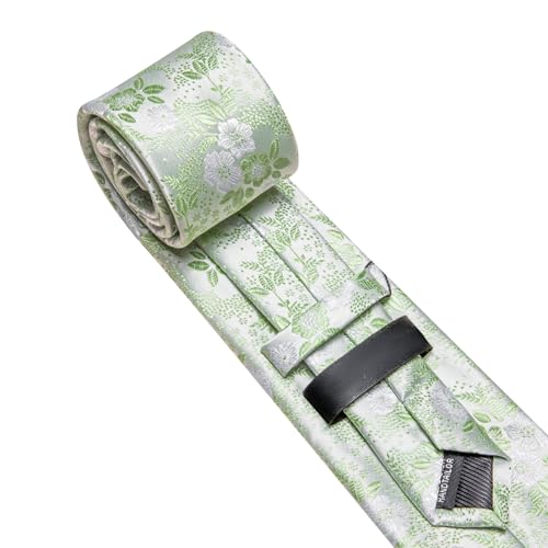 Image of Barry.Wang Men Tie Set Floral Paisley Silk Necktie Pocket Square Cufflinks Formal Wedding Party Business