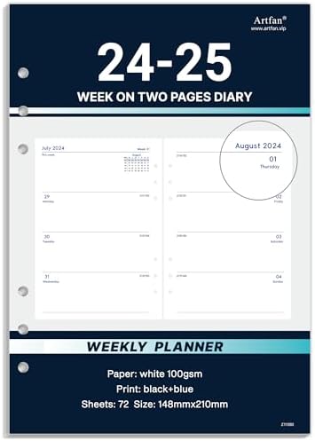 Filofax A5 Week On Two Pages English 2024 Diary, White - View #3
