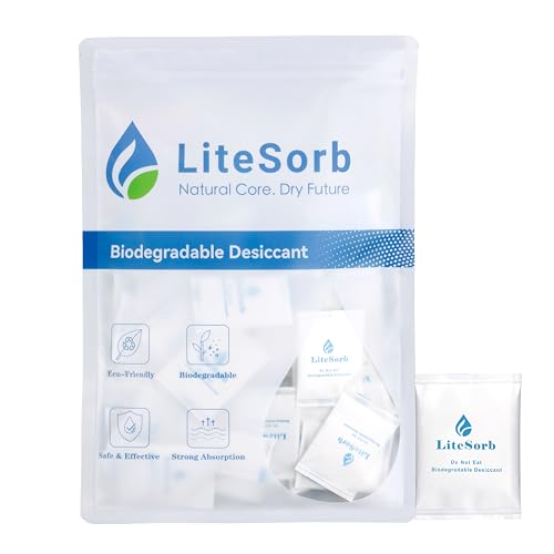 Natural Plant Fiber Moisture Absorbers for Food Premium Moisture Absorption Desiccant Eco-Friendly Biodegradable Safe for Luxury Collectibles Handbags Shoes Camera Guitar (2g x 50pcs)