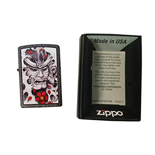 Encendedor Zippo Samurái con Máscara Oni Rojo miniatura 2