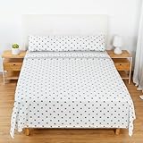 H HANSEL HOME Juego de Sábanas Termicas 3 Piezas Pirineo para Cama de 90x190cm, Incluye Sabana Bajera + Encimera + Funda de Almohada - Circulo Gris