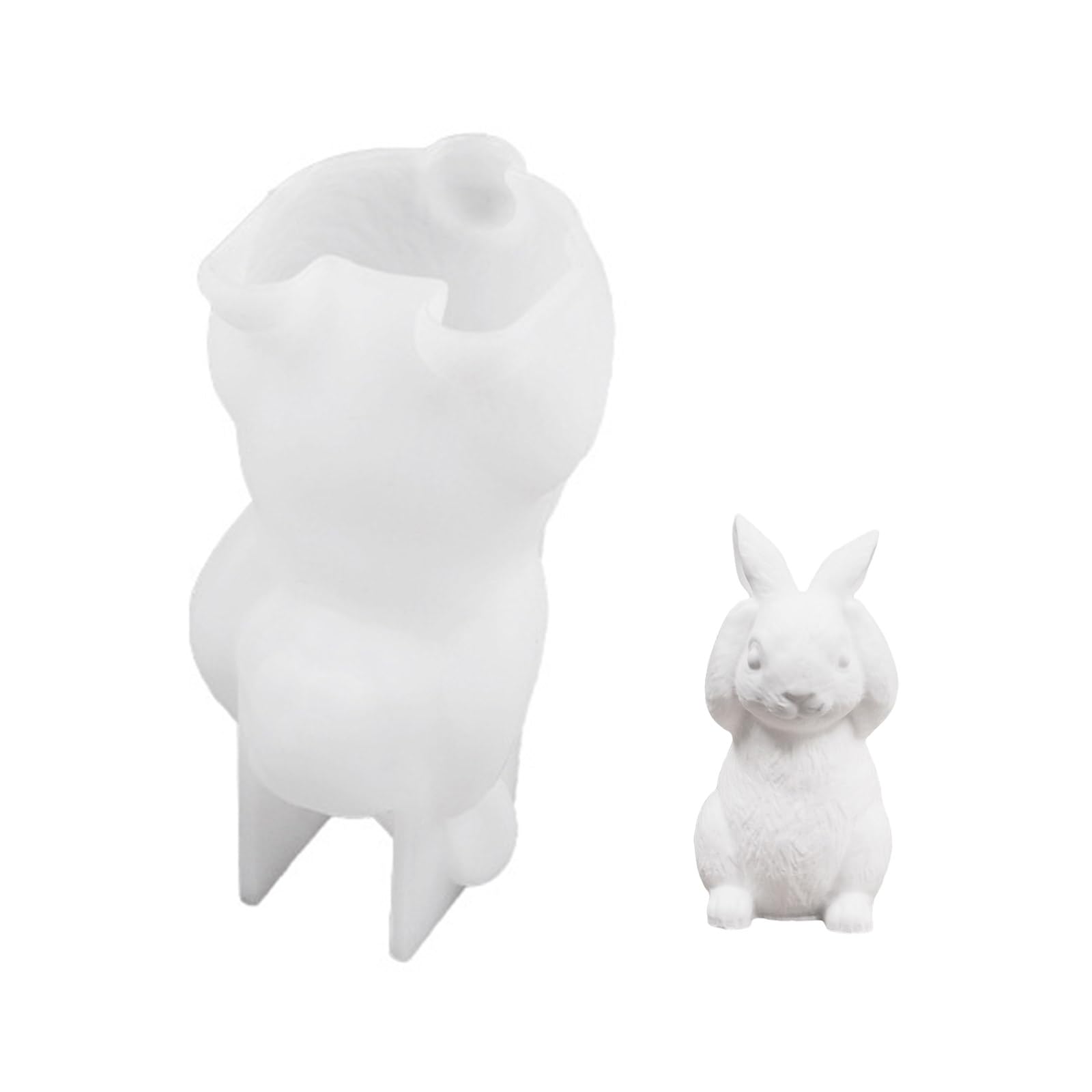 NEWFT Multipurpose Sturdy Silicone Mould to Craft Rabbits Candle Holders Easy Demolding Portable for Artistics Home Decoration