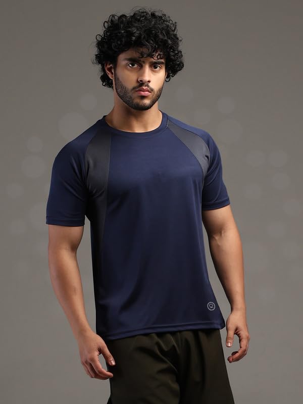 Image of CHKOKKO Gym Tshirt for Men Workout Regular Fit Sports Activewear Man Tshirts with Round Crew Neck and Half Sleeves for Yoga Running&Outdoor Activities