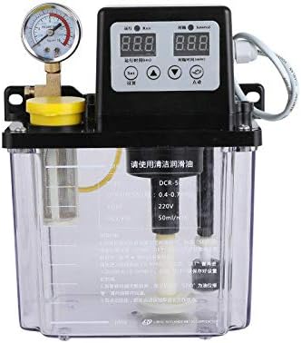 TOPCHANCES 1L Dual Digital Display Electric Lubrication Pump Oiler NC Pump with Pressure Gauge