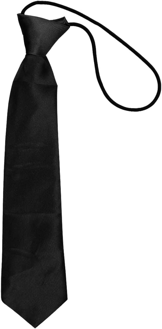 Tomsey Black Elastic Childs Kids Funeral Tie Pointed End Vintage Smart Formal Cotton Luxury Business Necktie for Groom Wedding Skinny Standard Tie