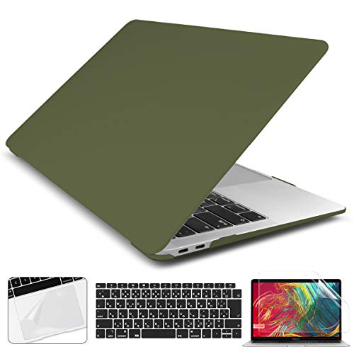 Batianda MacBook Air 13 2020 2019 2018 ケース, 薄型 耐衝撃性 ハードケース 日本語 キーボードカバー New MacBook Air 13.3 インチ Touch ID & Retina付き A2179 A1932