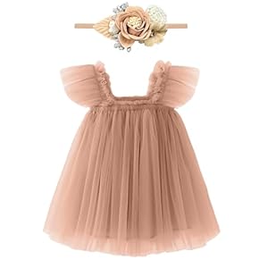 Baby Girl First Birthday Outfit Cake Smash 1st Birthday Dress with Flower Headband