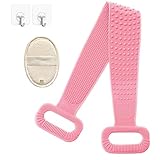 Back Scrubber for Shower,30 inch Loofah Back Scrubber Bath Brush Back Brush 2020 New Upgrade Body Brush(Pink)