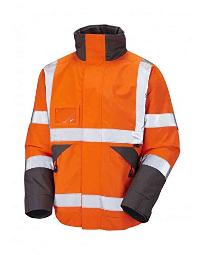 Image of Leo Workwear J02 Bickington Men Hi Vis Superior Bomber Jacket Waterproof#2XL~Orange