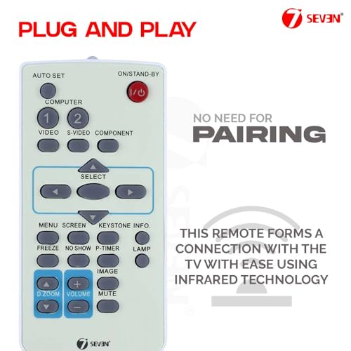 Image of 7SEVEN Compatible with Sanyo 3LCD Projector Remote Suitable for PDG-DXL2000 PLC-SW35 PLC-DXL2000 PLC-WL2503 PLC-WL2500 PLC-WL2501 PDG-DWL2500S PLC-XU116 PLC-XW56 PLC-XU84 PLC-XK2200 and Many Models