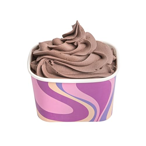 Image of Restaurantware Paper Cups 50 Count 12 Ounce Square Disposable Ice Cream Containers, Leak-Resistant Paper Dessert To Go Cups, Hot And Cold Food, Durable Midnight Groove Ombre Design