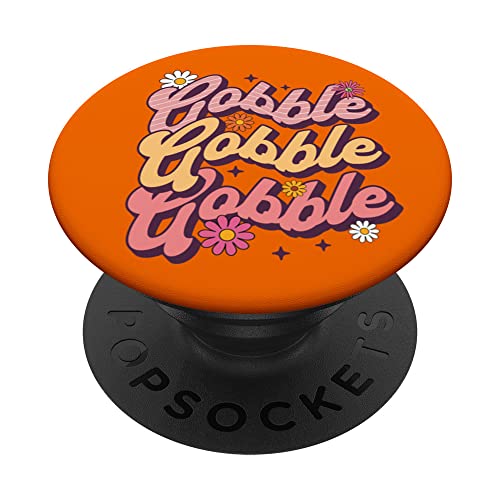 Gobble Retro Vintage Funny Thanksgiving Family Matching Gift PopSockets Swappable PopGrip