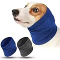 GXGM 2 PCS Paraorecchie Cane,Alta Elasticità Copri Orecchie per Cani,Sciarpa Cane,Protezione per la Testa dei Cani Facile da Pulire Regolabile,Forniture per Animali Domestici,Grigio+Blu (M)