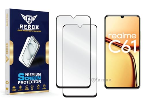 Image of Gorilla Tempered Glass Screen Protector Compatible with Realme C61 [Pack of 2] | Edge-to-Edge, Bubble-Free, Case Friendly, Easy Installation Kit