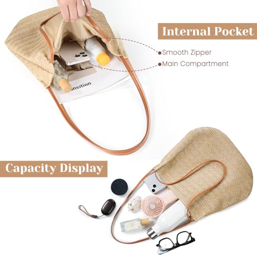 Tavaleu Beach Bags for Women, Totes Shoulder Handbag Bag, Summer Fashion Buckets Beach Bag - Image 4