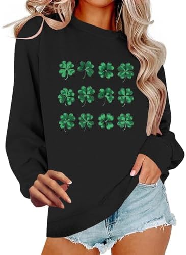 St Patricks Day Shirt Women Oversized Casual Saint Paddys Sweatshirt Irish Shamrock Graphic Long Sleeve Shirts 2026