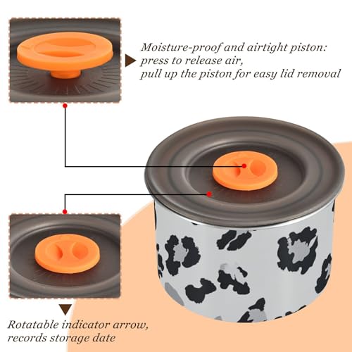 Contenedor de almacenamiento para café acero inoxidable gris animal print miniatura 4