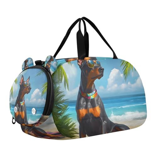 Duffle Bag for Boys or Girls with Shoes Compartment, German Shepherd Dog Beach Sports Travel Bag Overnight - Main Image