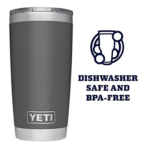 Yeti Rambler 20 Oz Tumbler, Stainless Steel, Vacuum Insulated With Magslider Lid, Charcoal #TOP3