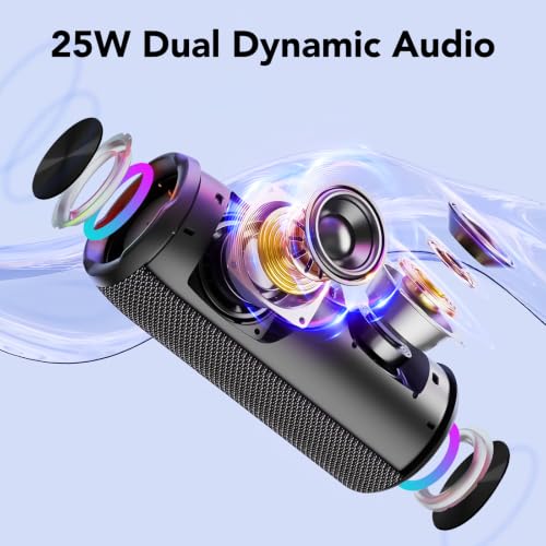 Miniatura 2 de Altavoz Bluetooth Portátil 25W, Altavoz Potente con Bluetooth 5.4 y Graves Profundos, hasta 24 Horas de Reproducción, Impermeable IPX7, TWS, Luces RGB, AUX/TF/USB, Ideal para Fiestas y Exterior