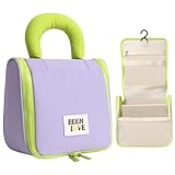 Carttiya Neceser Mujer de Viaje, Impermeable Neceser Maquillaje Toiletry Bag con Gancho Colgante Nylon Viaje Cosmetic Bag Bolsa de Aseo para Mujeres y Niñas (Morado)